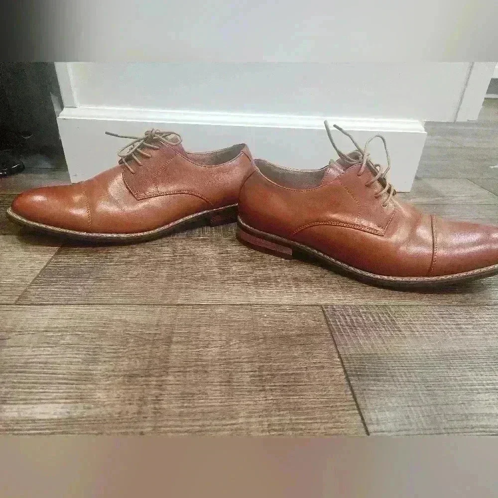 Bruno Marc Men’s Prince-6 Classic Dress Oxfords Size 9 Brown Leather